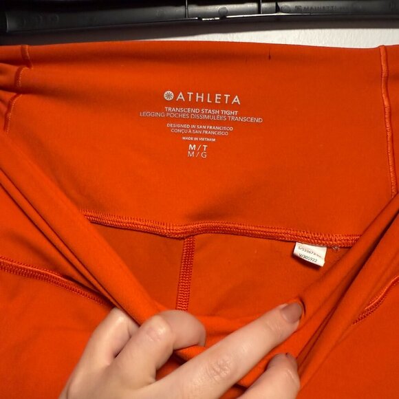 Athleta M Transcend Stash Tight Medium Larkspur Red (Orange) - Picture 5 of 5